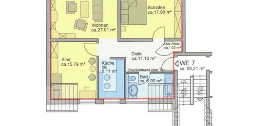 3-Zimmer-Wohnung, EBK, SP, Keller, Balkon