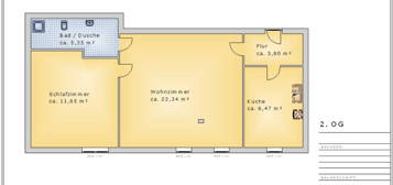 2 Raumwohnung DG zentrale Lage 49 m²  (provisionsfrei)