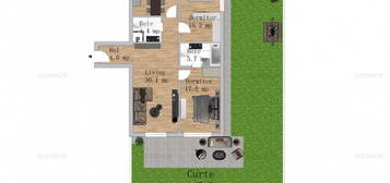 Apartament 3 camere 2 bai curte proprie 146 mp.