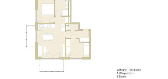 Promenandenensemble "Truderinger Wald" - 3-Zimmer-Balkonwohnung - Whg 11