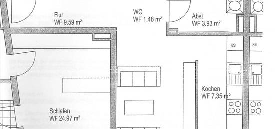 Geschmackvolle 2,5-Raum-Wohnung mit geh. Innenausstattung mit Balkon und EBK in Frankfurt am Main