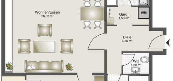 2 Zimmer Wohnung in Stuttgart-Neugereut