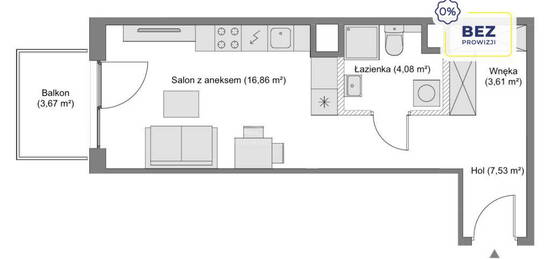 Mieszkanie 32,08m2, Ryżowa, balkon