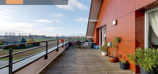 Douvaine, vends magnifique appartement de standing T5,  grande terrasse plein sud avec vue imprenable, garage et place de parking