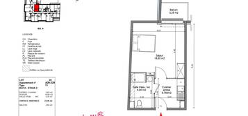 Studio à louer, 1 pièce, 29 m², Étage 2/3