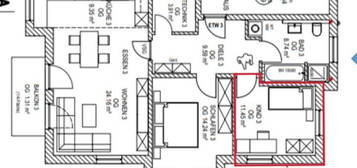 WG-Zimmer in freundlicher 3-Zimmer-Wohnung in Wiesenfelden