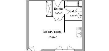 Location appartement 1 pièce 34 m²