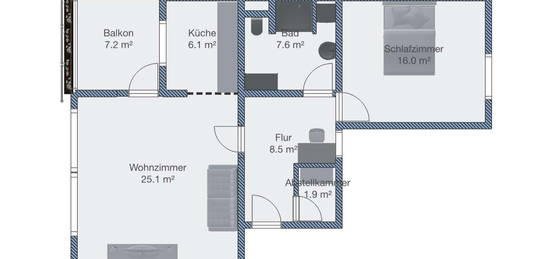 sanierte 2 Zimmer Wohnung in Ulm-Wiblingen