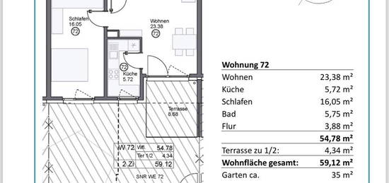 Sonnige 2-Zimmer-Gartenwohnung zur Miete mit Ablöse für Küche