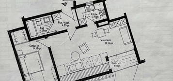 Stilvolle möblierte 2-Zimmer-Dachgeschosswohnung mit Einbauküche in Mainz-Drais