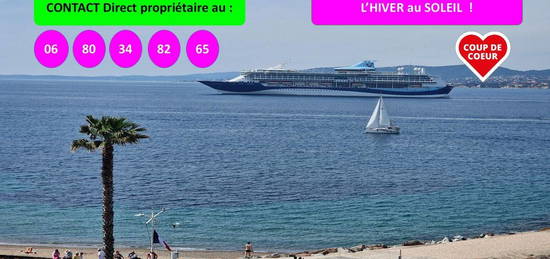 IDEAL RETRAITES- Octobre à AVRIL -LUXUEUX et TOUT RENOVE- En plein CARRE d'OR TOUT à PIED- La plage, la gare TGV, les commerces, les restaurants, les animations.VUE MER SPLENDIDE