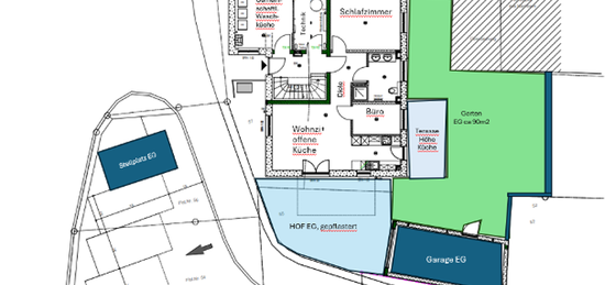 EG Wohnung KFW40 Neubau Erstbezug in 3 Familienhaus (EG) in allseitig besonnter Ausrichtung, Gartenanteil und ruhige Lage in 79235 Vogtsburg- Oberrotw