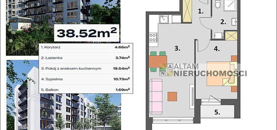 Nowe! 2pok 38,52m² Pd Balkon ok.ul.Wrocławskiej 0%