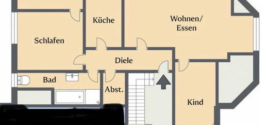 Schöne 3 ZKB  Wohnung mit Balkon