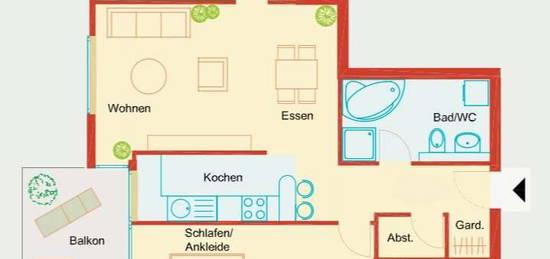 3 Zimmer Wohnung am Flugfeld