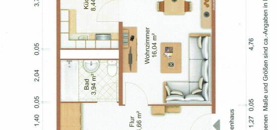 sonnige 3 Raum-Wohnung mit Balkon