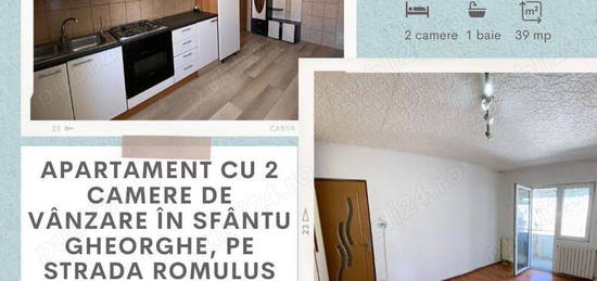 Apartament cu 2 camere de vânzare în Sfântu Gheorghe, pe strada Romulus Cioflec!