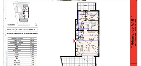 RESIDENCE NAE, appartement T4 au 5e et dernier étage