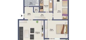 3,5 Zimmer-Wohnung mit Balkonen und Einbauküche