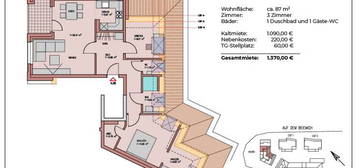 Wohnung N.08: Moderne 3-Zimmer-Wohnung mit großer Dachterrasse im barrierefreien Neubau Kleverhof!