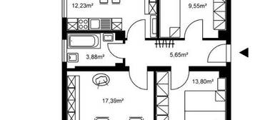 1600/71306/12 Kleine Dreizimmerwohnung im zweiten Obergeschoß