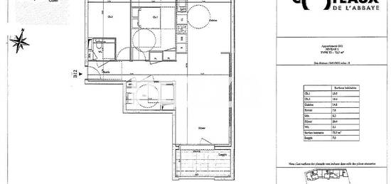 LOCATION d'un appartement neuf  T3 (74 m²) à CAEN