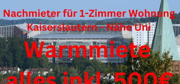 Nachmieter 1 Zimmerwohnung ab sofort - Nähe Kaiserslautern Uni