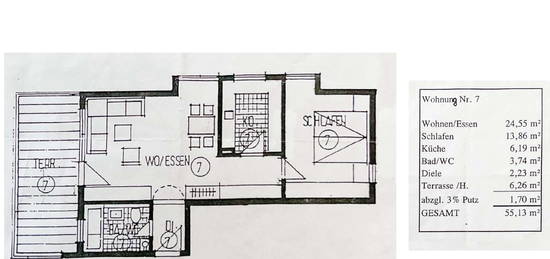 2,5-Zimmer-Wohnung mit Balkon und Einbauküche in Filderstadt-Sielmingen