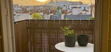 Location meublée 32m2 balcon avec vue sur le sacré cœur