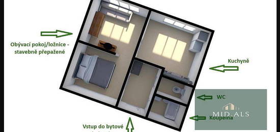 Pronájem bytu 1+1 39 m²