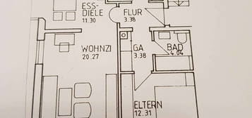 3-Zimmer-Wohnung mit Terrasse und Garten in Petershausen