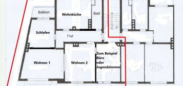 Ansprechende 4-Zimmer-Wohnung in Hannover mit großer Wohnküche, Balkon und möglicher Gartenbenutzung