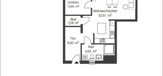 Schöner [LEBEN] Adelsried - (Wohnung Nr. 2.7) 2-Zimmer-Penthousewohnung