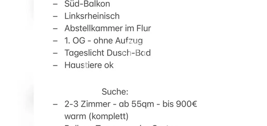 Tauschwohnung: Tauschen KLEIN (2,5) gegen GROß (3 oder mehr)