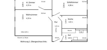 Wohnung im Altbau zu vermieten, 58qm, Erstbezug nach Sanierung