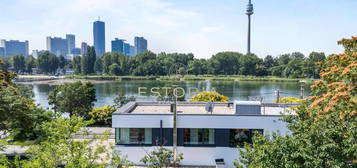 Luxuriöses Wohnen in Traumhaus mit dem wohl atemberaubendsten Ausblick der Stadt - Direkt an der Alten Donau