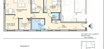 Exklusive 4-Raum-EG-Wohnung E19 mit gehobener Innenausstattung mit Dachterrasse  56,29 m²