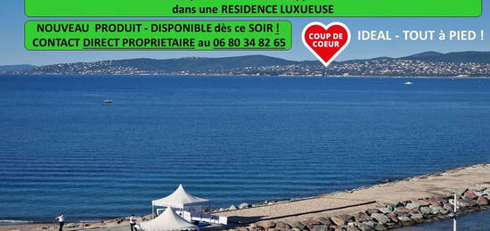 DIRECT PROPRIETAIRE Idéal retraités-pour passer l'hiver au SOLEIL. Vue mer panoramique-TOUT à PIED-Disponible d'Octobre à mi-avril-Terrasse Sud Emplacement idéal en plein Carré d'Or de St Raphaël