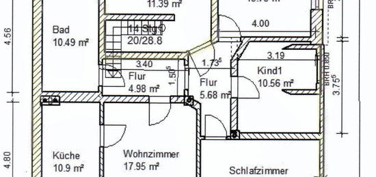 Werdau-Zentrum, 4-Zimmer-DG-Whg. mit sparsamer Gas-Etagenheizung