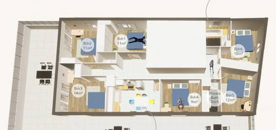 Studio meublé  à louer, 1 pièce, 11 m², Étage 7/–