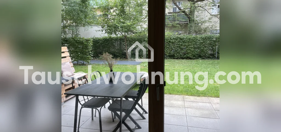 Tauschwohnung: Biete 2 Zi (Obere Au; 2x Terrasse, Garten) - Suche nahe Isar