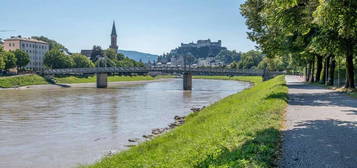 Ein seltener Juwel mitten in der Stadt Salzburg! Gartenoase an der Salzach