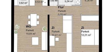 Geförderte Neubauwohnung mit Balkon und 3 Zimmern