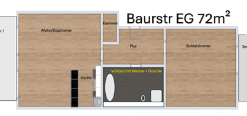 Exklusive 2-Raum-EG-Wohnung mit Einbauküche in Hamburg Othmarschen 72m2 Fussbodenheizung + Stauraum