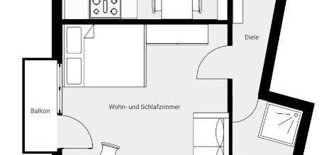 -Provisionsfrei- 1-Zimmer-Wohnung mit Fahrstuhl und Einbauküche