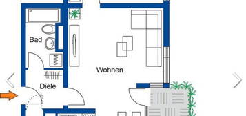 Zwei Zimmerwohnung, Dachgeschoss, 60 m²