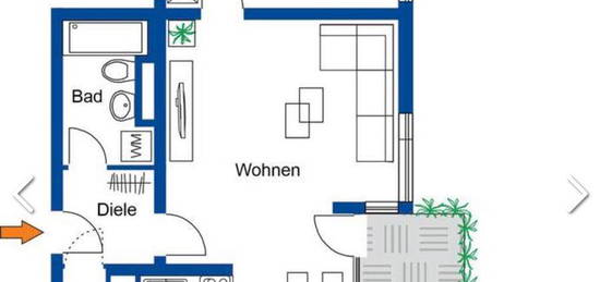 Zwei Zimmerwohnung, Dachgeschoss, 60 m²