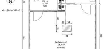 Ein-Zimmer-Wohnung, 39m², 250€