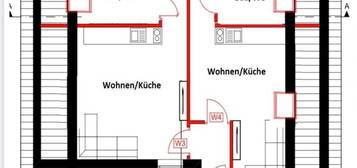 Neu kernsanierte 2-Zimmer-Dachwohnung mit Fußbodenheizung