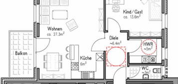 4 Zimmer Wohnung: Erstbezug mit schönem Balkon